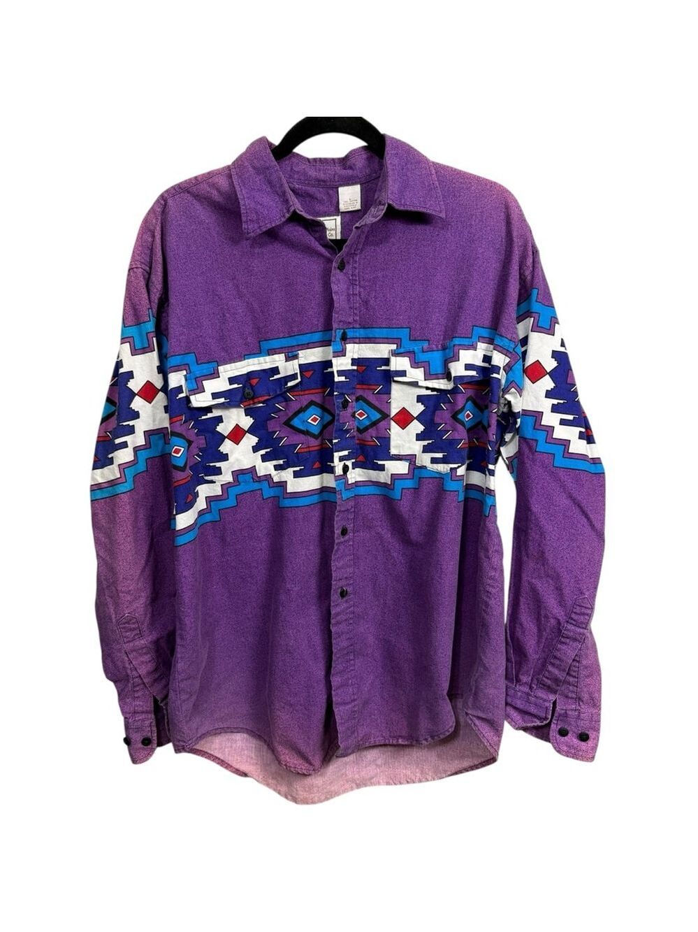 Vintage Western Plains Trading Co Purple Southwestern Western Shirt Large
